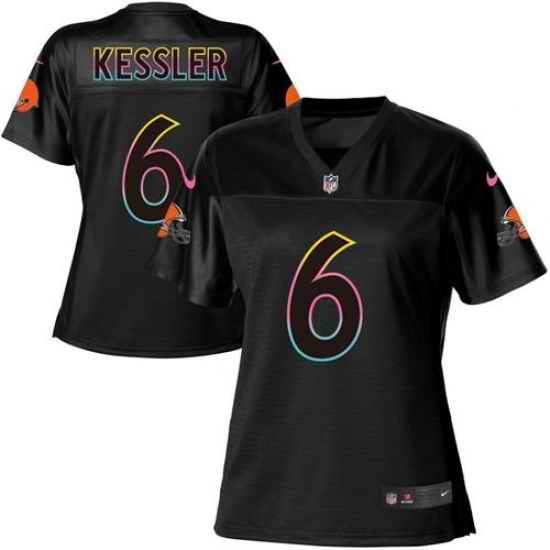 Nike Browns #6 Cody Kessler Black Womens NFL Fashion Game Jersey